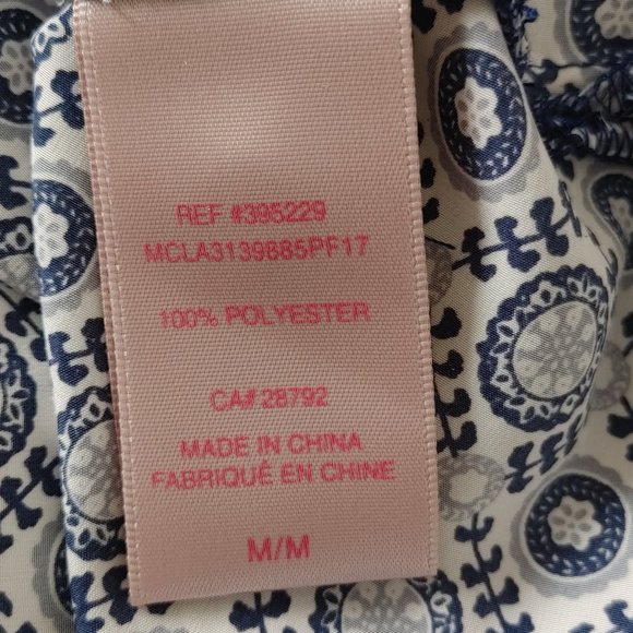 Navy Blue & White Boho Blouse - Picture 7 of 7